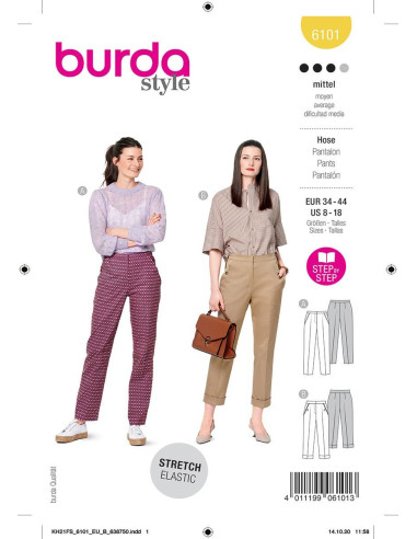 Molde de calça - Burda 6101