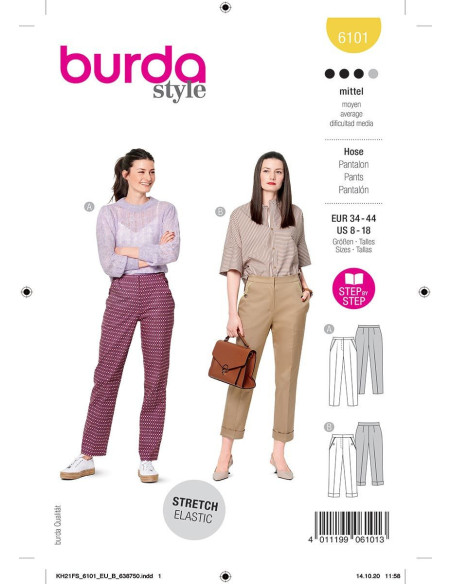 Molde de calça - Burda 6101