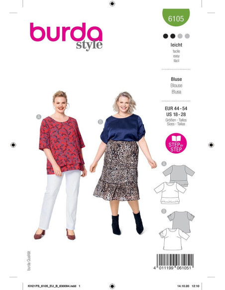 Molde de blusa - Burda 6105
