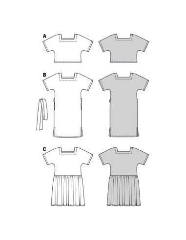 Molde de top e vestido - Burda 6117