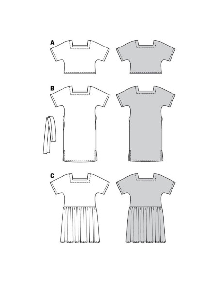 Molde de top e vestido - Burda 6117