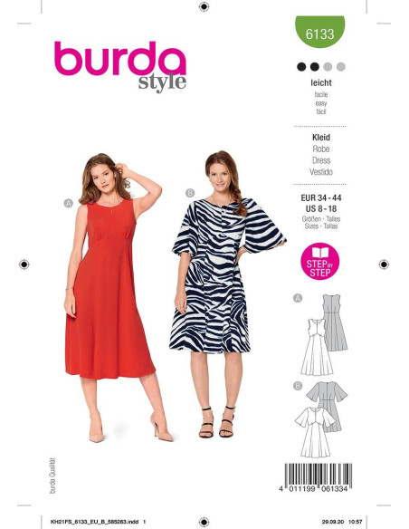 Molde de vestido - Burda 6133