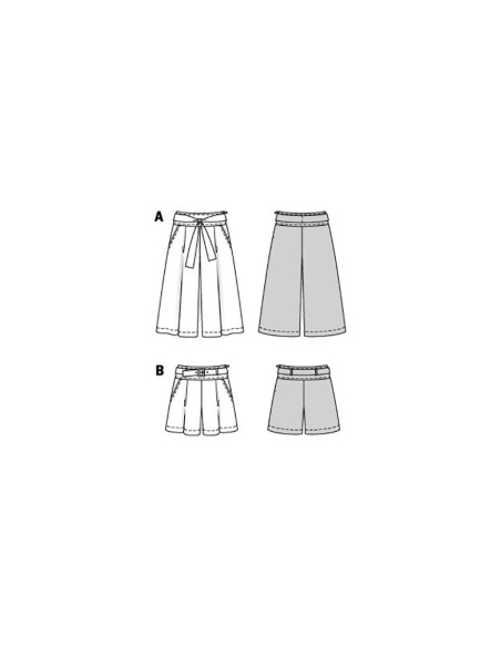 Molde de saia-calça - Burda 6138