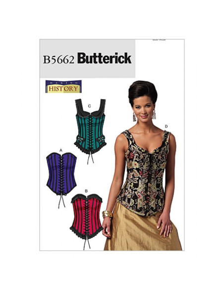 Molde de espartilhos - Butterick B5662 34-36-38-40-42 (A5)