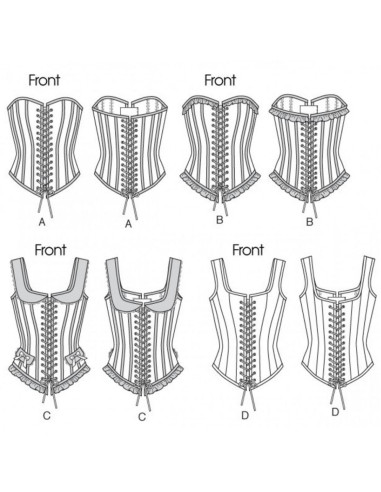 Molde de espartilhos - Butterick B5662 34-36-38-40-42 (A5)