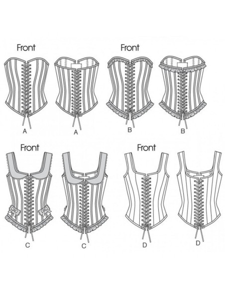 Molde de espartilhos - Butterick B5662 34-36-38-40-42 (A5)