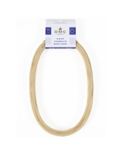 Tambor de bordar madeira fantasia DMC - Oval 12,5 x 20 cm