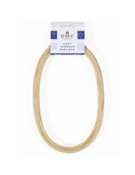Tambor de bordar madeira fantasia DMC - Oval 12,5 x 20 cm