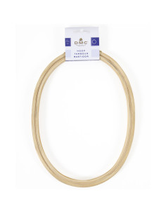 Tambor de bordar de madeira fantasia DMC - Oval 18 x 24 cm