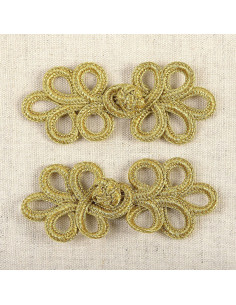 Conjunto de 2 alamares lurex - Ouro