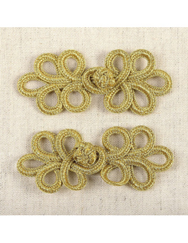 Conjunto de 2 alamares lurex - Ouro