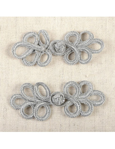 Conjunto de 2 alamares lurex - Prata