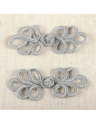Conjunto de 2 alamares lurex - Prata