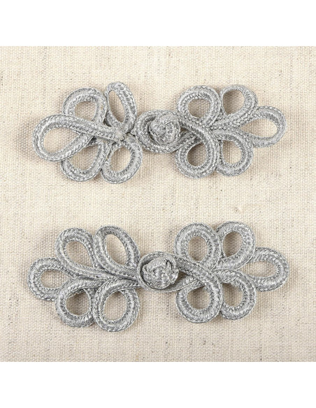 Conjunto de 2 alamares lurex - Prata
