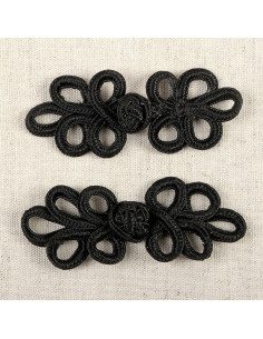 Conjunto de 2 alamares lurex - Preto