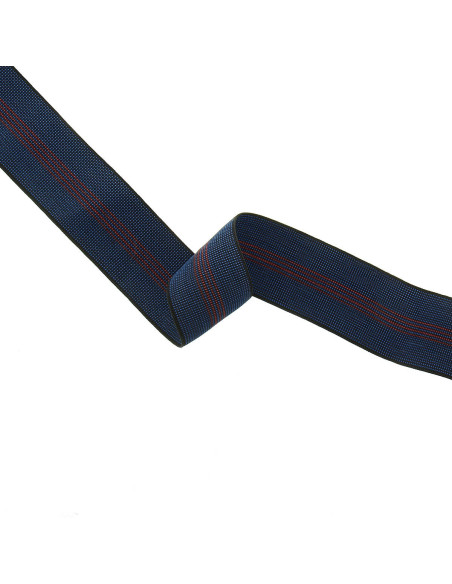 Cinta elástica de estofador 70 mm azul e vermelha