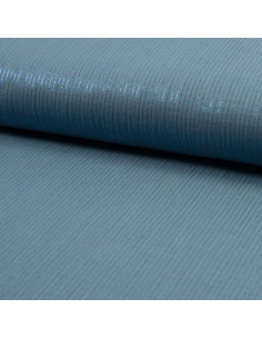 Tecido gaze dupla de algodão lurex - Azul jeans