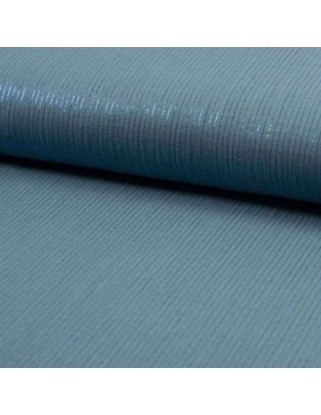 Tecido gaze dupla de algodão lurex - Azul jeans