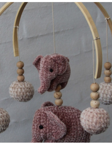 Móbile de bambu para bebê - 2 semicírculos