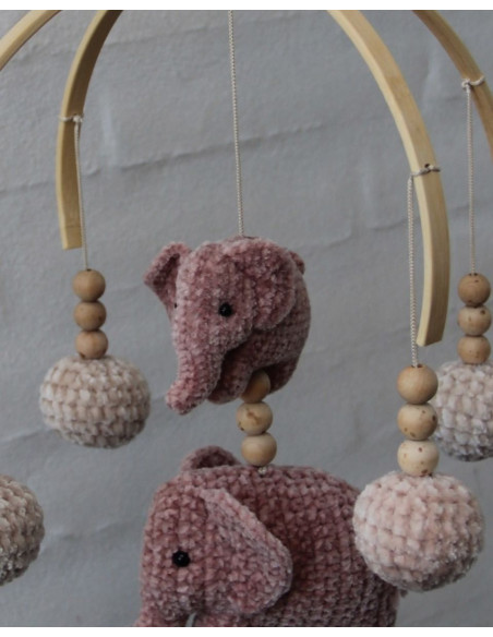 Móbile de bambu para bebê - 2 semicírculos