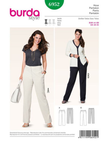 Molde de calça - Burda 6952