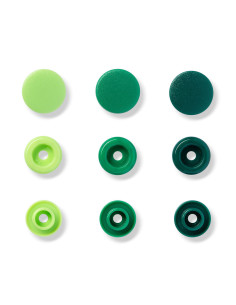 Conjunto de 30 botões de pressão Color Snaps 12,4 mm - Verde maçã, verde e verde pinho 2