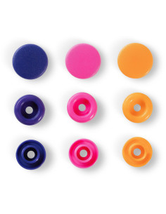 Conjunto de 30 botões de pressão Color Snaps 12,4 mm - Laranja, fúcsia e violeta 2