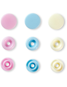 Conjunto de 30 botões de pressão Color Snaps 12,4 mm - Rosa, azul claro e branco sujo 2