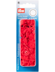 Conjunto de 30 botões de pressão Color Snaps 12,4 mm - Vermelho vivo