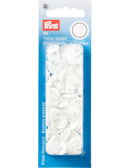 Conjunto de 30 botões de pressão Color Snaps 12,4 mm - Branco