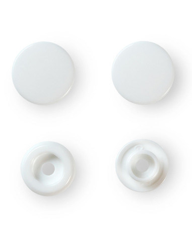 Conjunto de 30 botões de pressão Color Snaps 12,4 mm - Branco