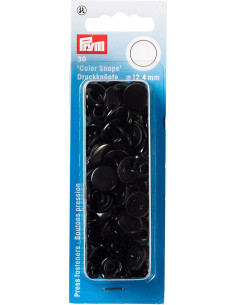 Conjunto de 30 botões de pressão Color Snaps 12,4 mm - Preto