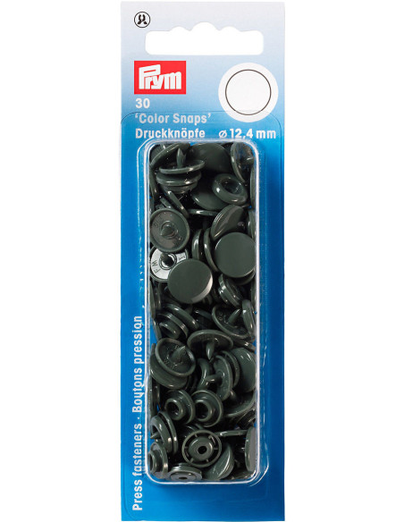 Conjunto de 30 botões de pressão Color Snaps 12,4 mm - Cinza escuro