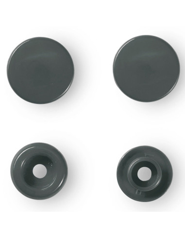 Conjunto de 30 botões de pressão Color Snaps 12,4 mm - Cinza escuro