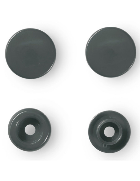 Conjunto de 30 botões de pressão Color Snaps 12,4 mm - Cinza escuro