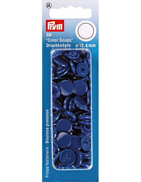Conjunto de 30 botões de pressão Color Snaps 12,4 mm - Azul real