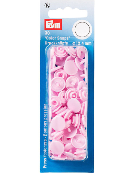 Conjunto de 30 botões de pressão Color Snaps 12,4 mm - Rosa
