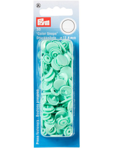 Conjunto de 30 botões de pressão Color Snaps 12,4 mm - Menta