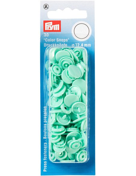 Conjunto de 30 botões de pressão Color Snaps 12,4 mm - Menta