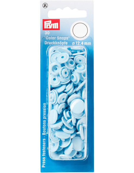 Conjunto de 30 botões de pressão Color Snaps 12,4 mm - Azul claro