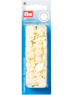 Conjunto de 30 botões de pressão Color Snaps 12,4 mm - Branco sujo