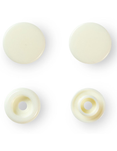 Conjunto de 30 botões de pressão Color Snaps 12,4 mm - Branco sujo