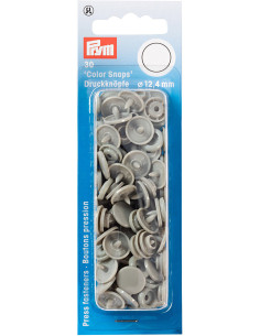 Conjunto de 30 botões de pressão Color Snaps 12,4 mm - Cinza