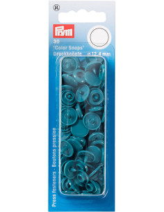 Conjunto de 30 botões de pressão Color Snaps 12,4 mm - Azul petróleo