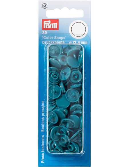 Conjunto de 30 botões de pressão Color Snaps 12,4 mm - Azul petróleo
