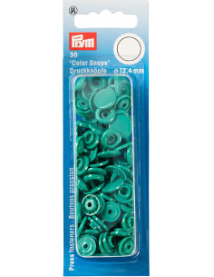 Conjunto de 30 botões de pressão Color Snaps 12,4 mm - Verde esmeralda