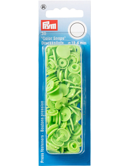 Conjunto de 30 botões de pressão Color Snaps 12,4 mm - Verde maçã