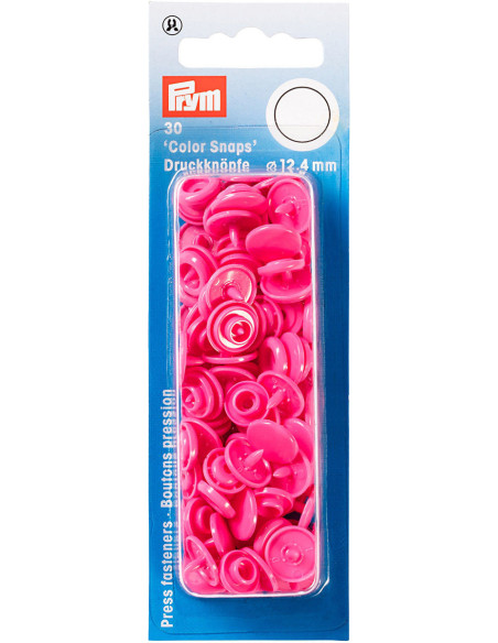 Conjunto de 30 botões de pressão Color Snaps 12,4 mm - Fúcsia