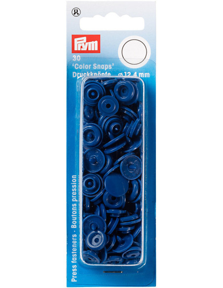 Conjunto de 30 botões de pressão Color Snaps 12,4 mm - Azul escuro