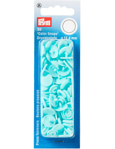 Conjunto de 30 botões de pressão Color Snaps 12,4 mm - Turquesa claro